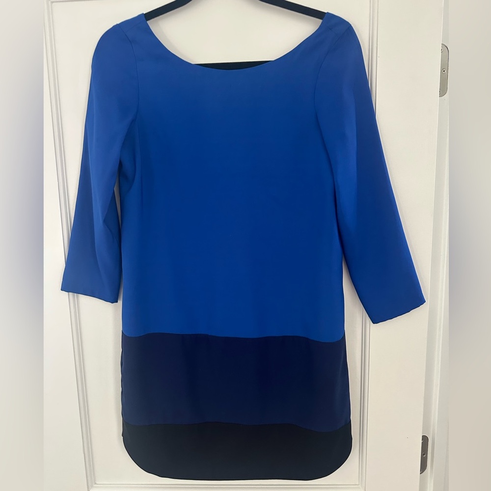 Express Color Block Shift Dress w/Low Back